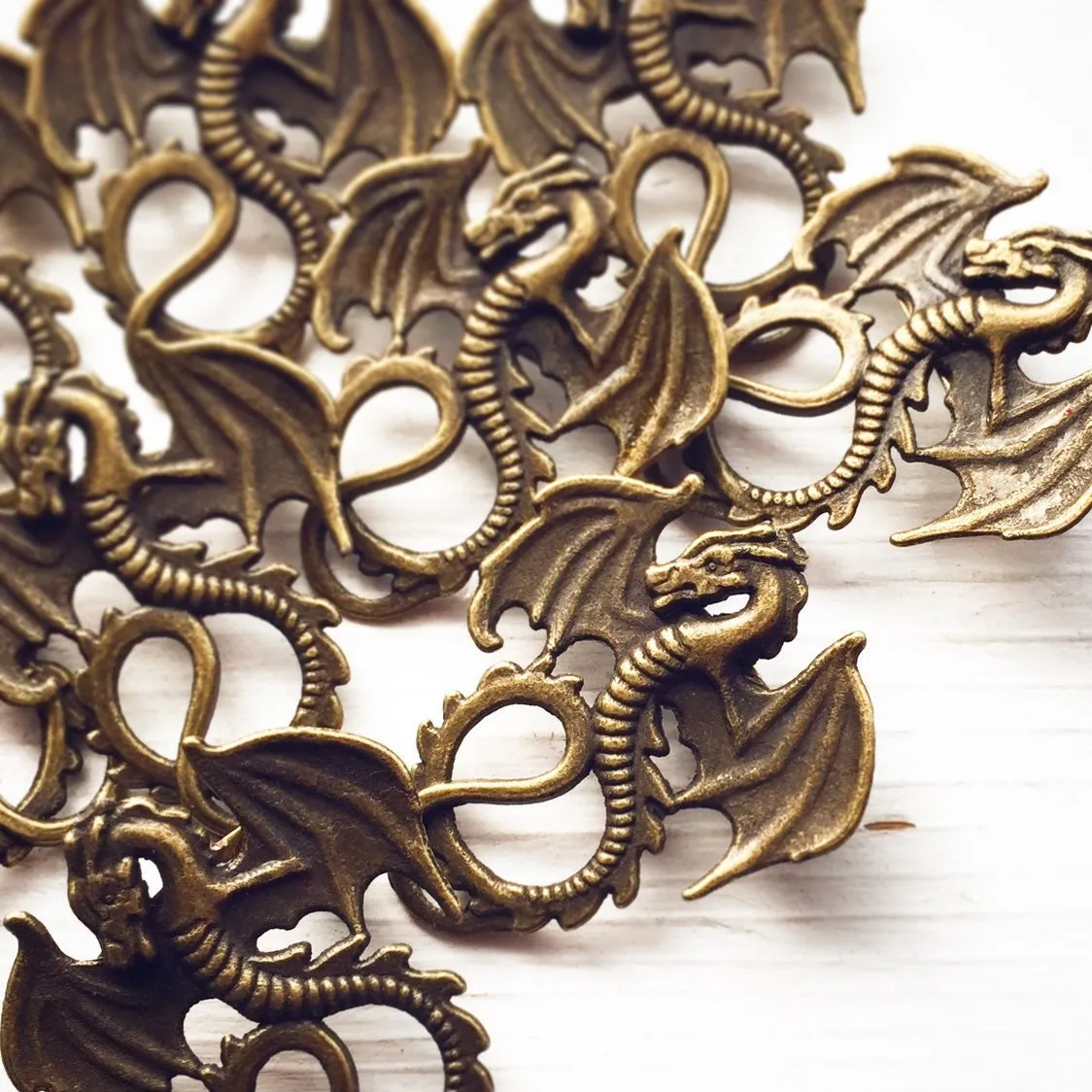 Dragon Brooch - Pick Your Finish
