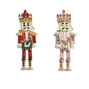 Dripping Charm Nutcracker Soldier Brooch Pin 2 Pack