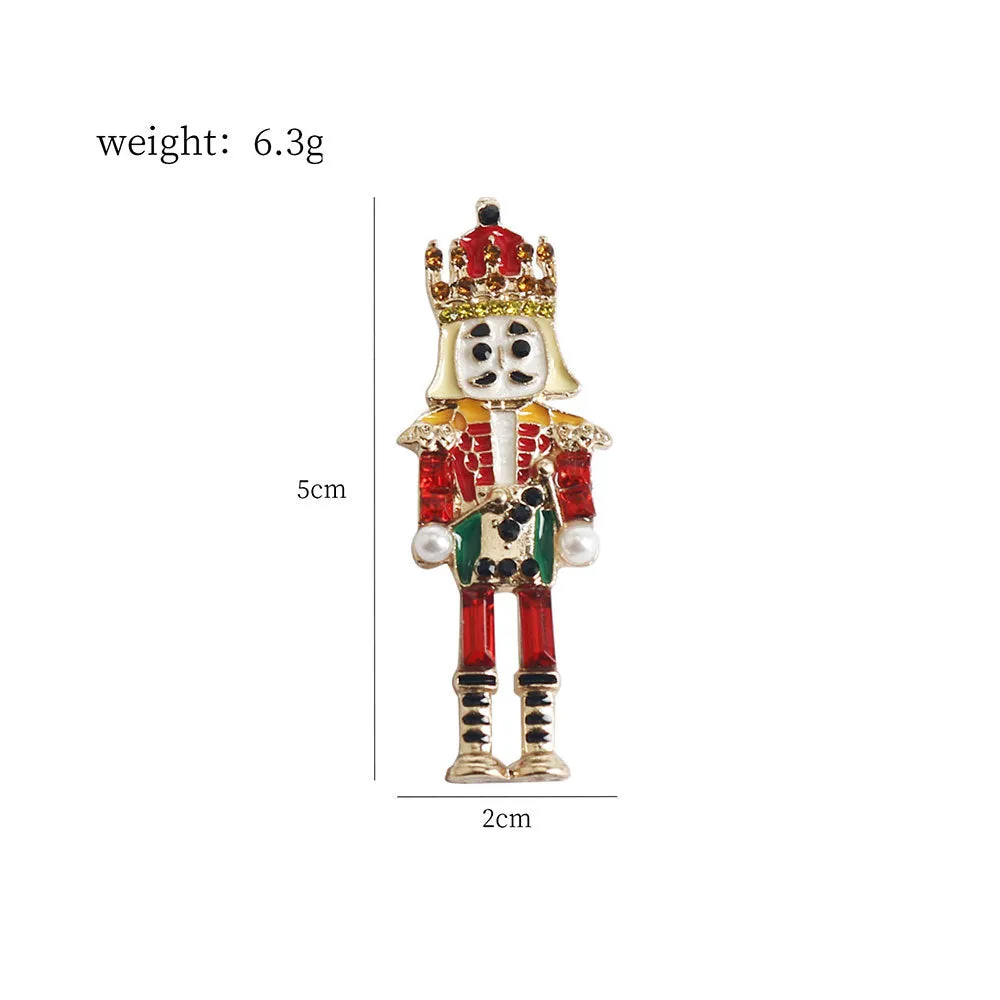 Dripping Charm Nutcracker Soldier Brooch Pin 2 Pack
