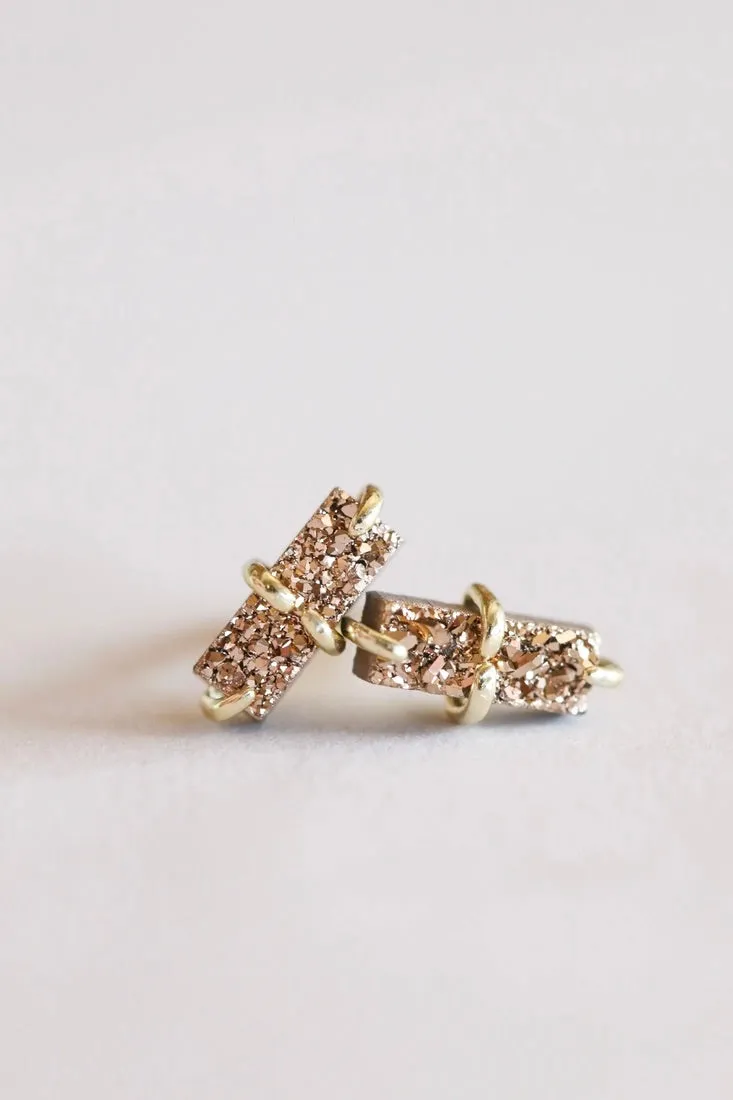 Druzy Bar Studs