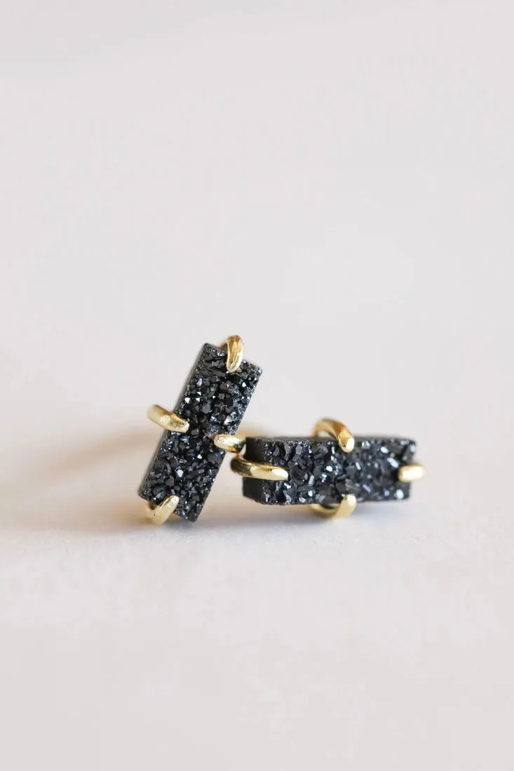 Druzy Bar Studs