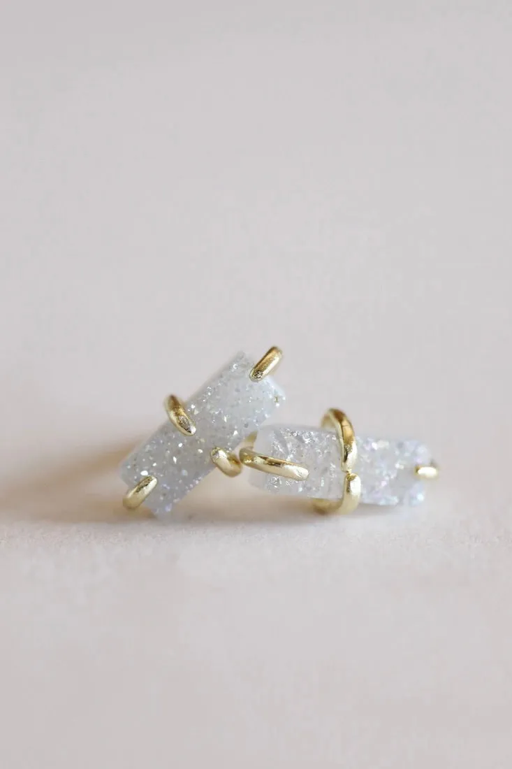 Druzy Bar Studs