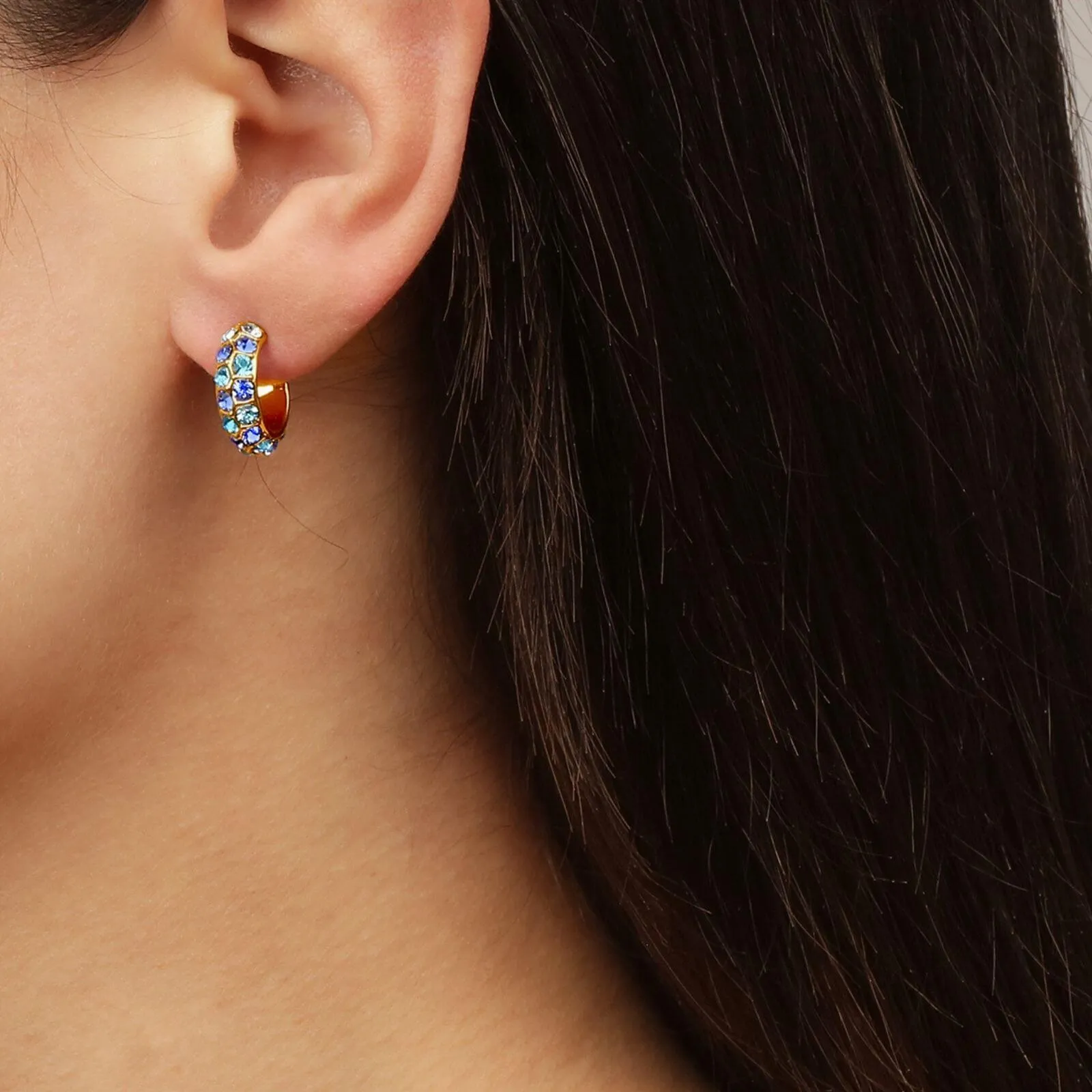 Dyrberg Kern Heidi Gold Earrings - Aqua Blue