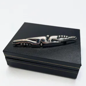Early 20th Century Antique Abstract Danish Silver Brooch