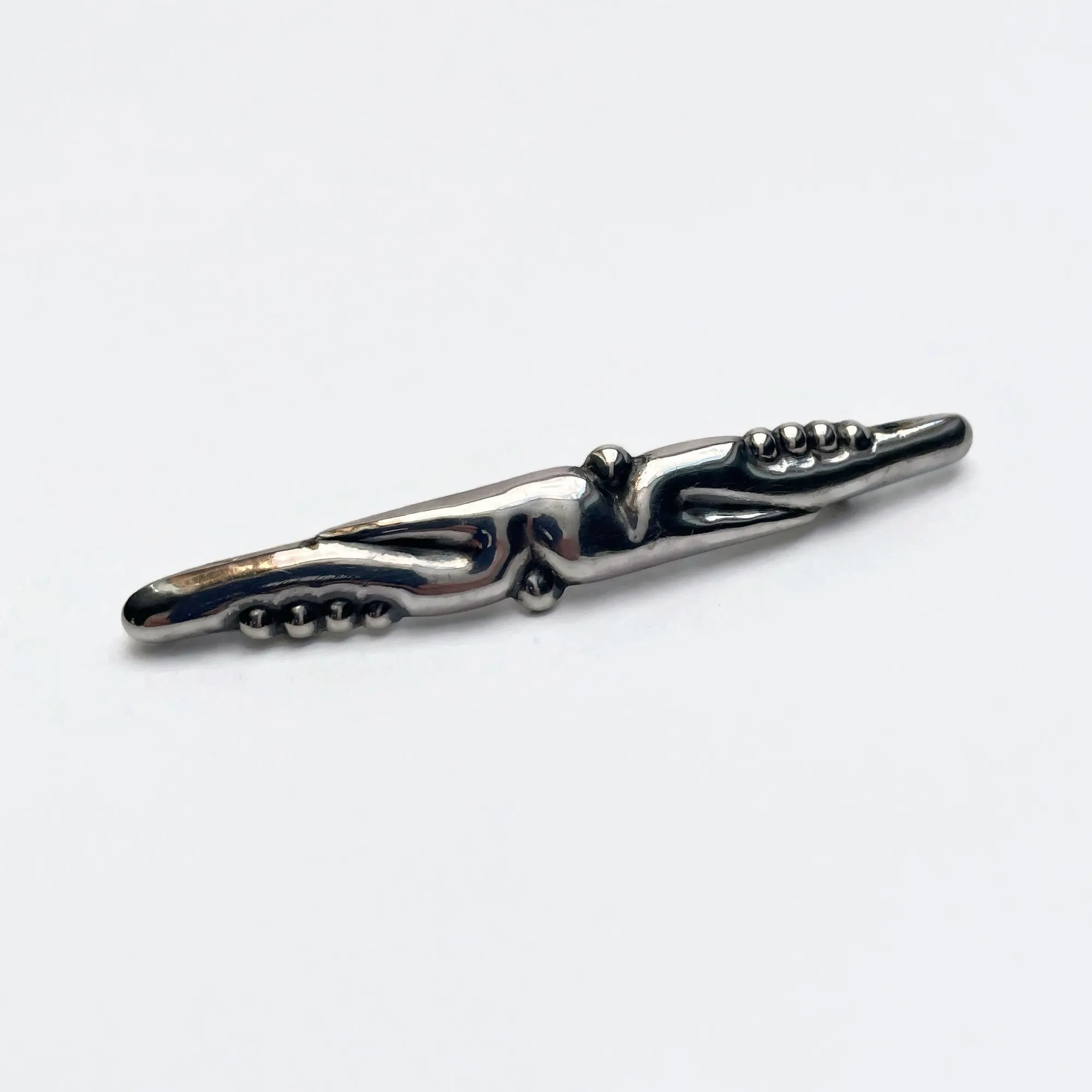 Early 20th Century Antique Abstract Danish Silver Brooch