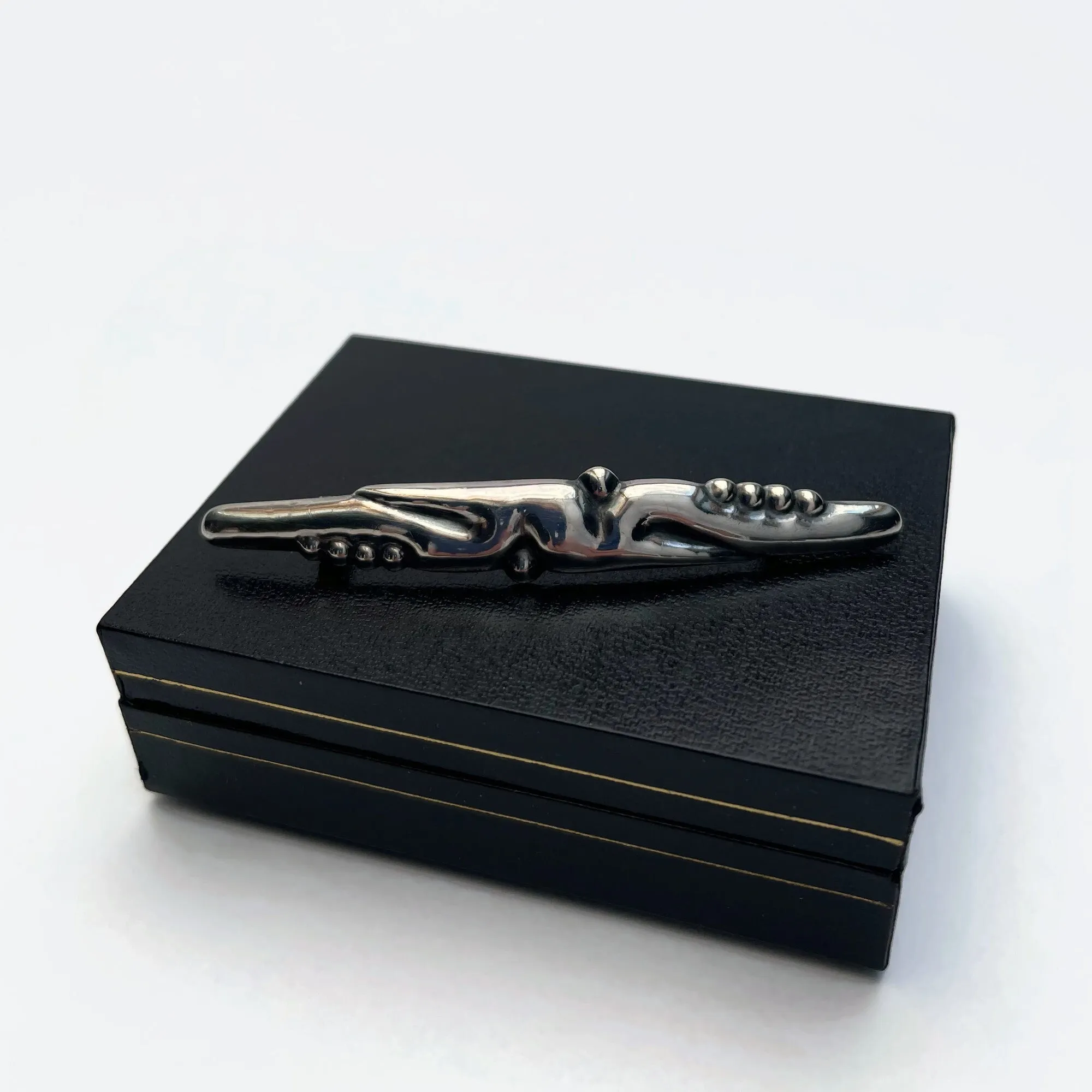 Early 20th Century Antique Abstract Danish Silver Brooch