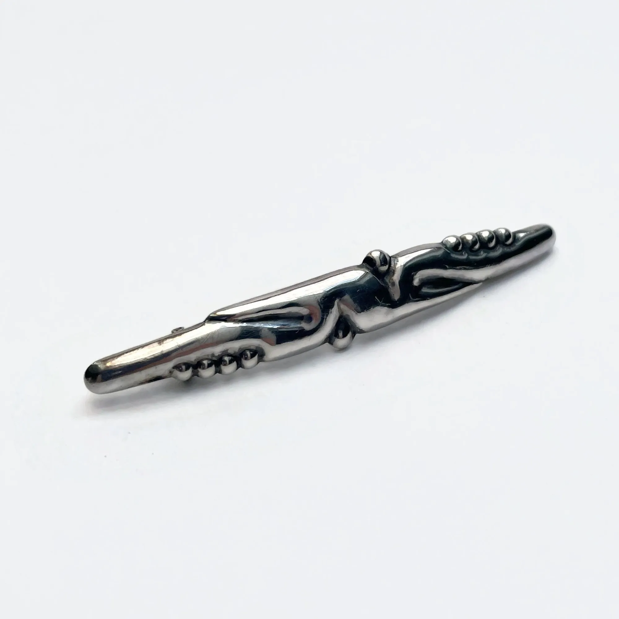 Early 20th Century Antique Abstract Danish Silver Brooch