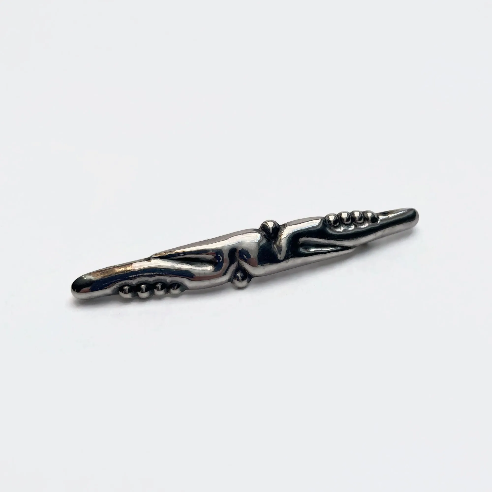 Early 20th Century Antique Abstract Danish Silver Brooch