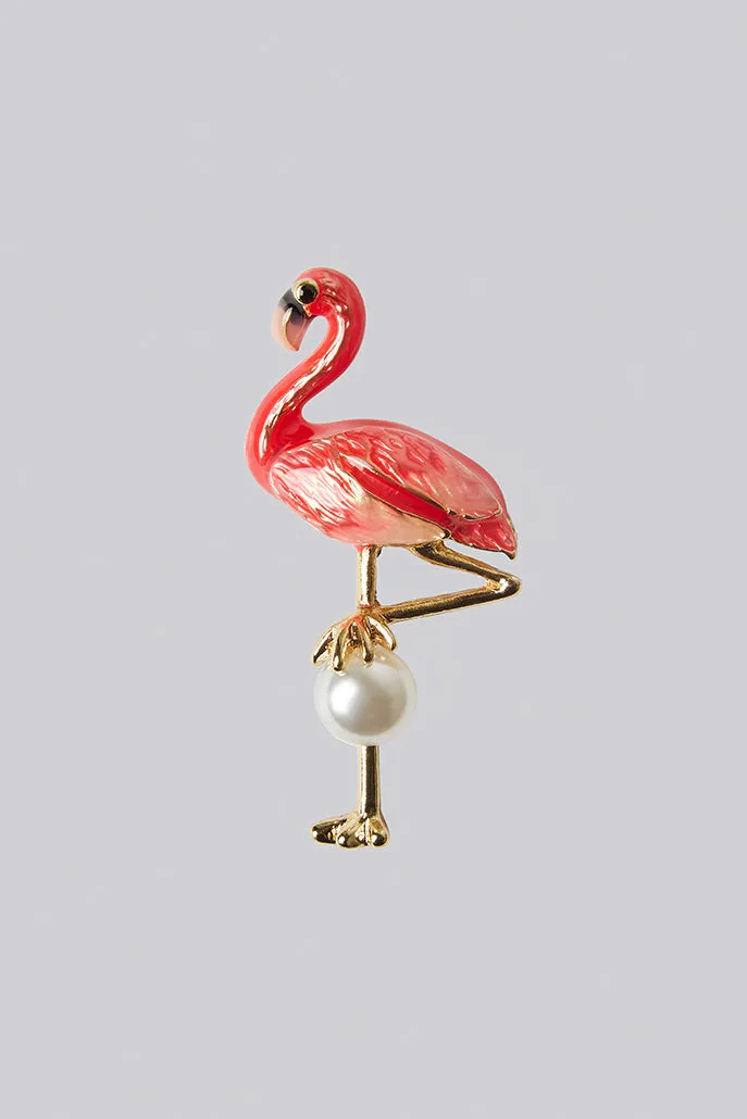 Edom Pink Flamingo Brooch
