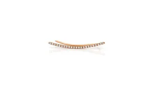 EF Collection Diamond Curved Bar ear Cuff