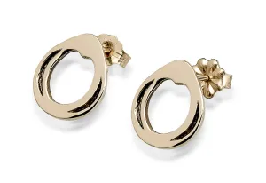 Egg Bar Earrings, 14k Gold