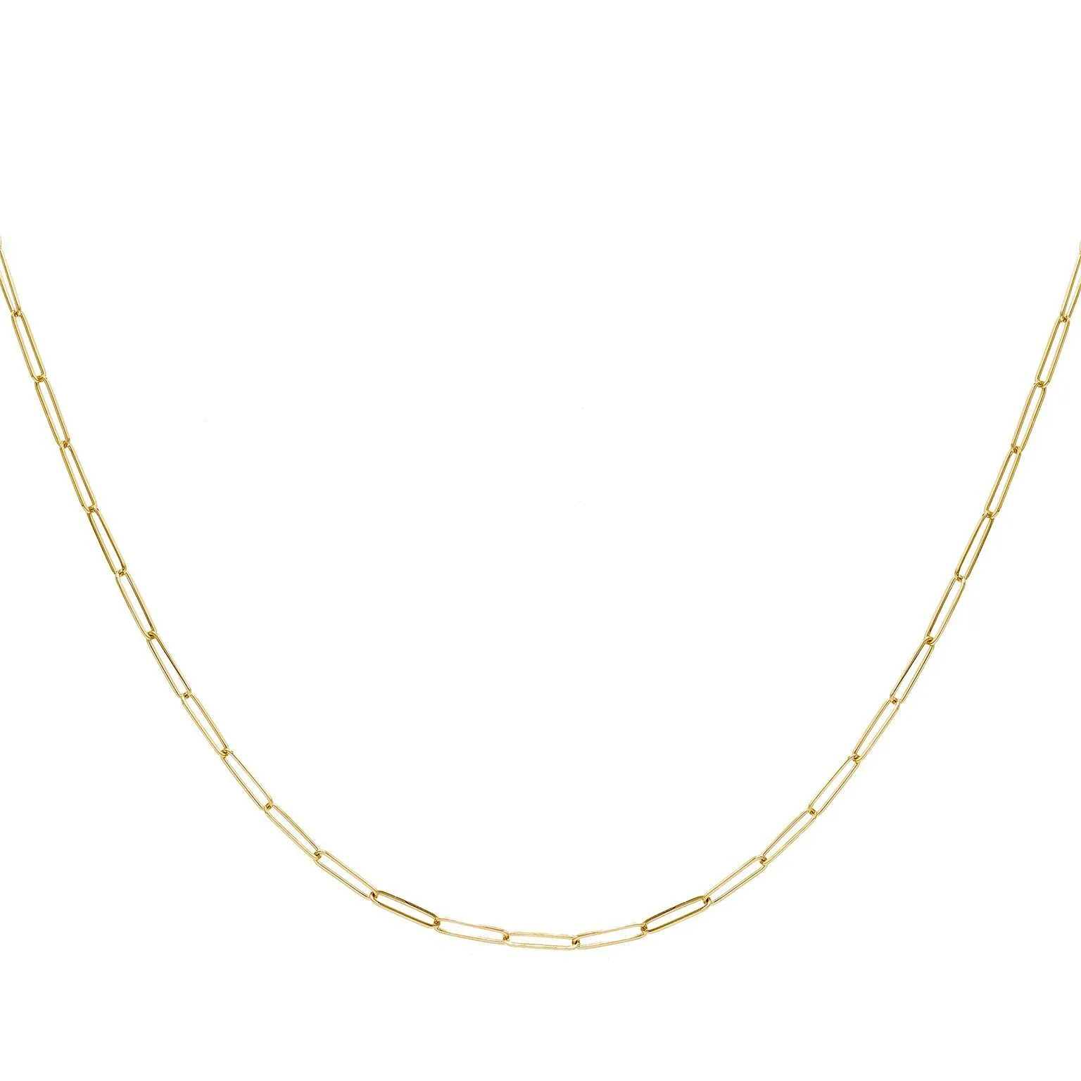 Elongated Link Necklace 14K