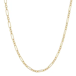 Elongated Oval & Round Link Chain Necklace