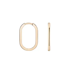 Elongated Oval Hoop Earrings