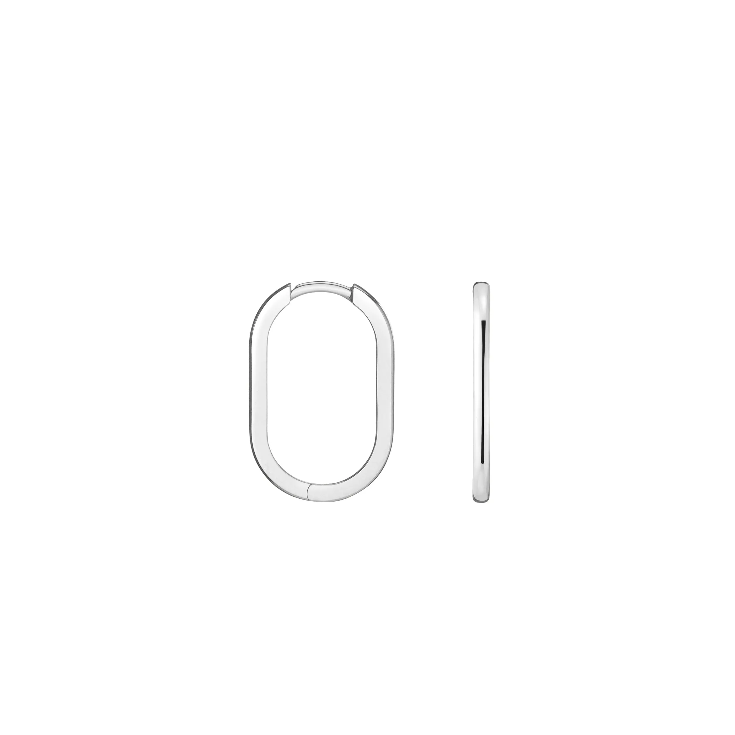 Elongated Oval Hoop Earrings