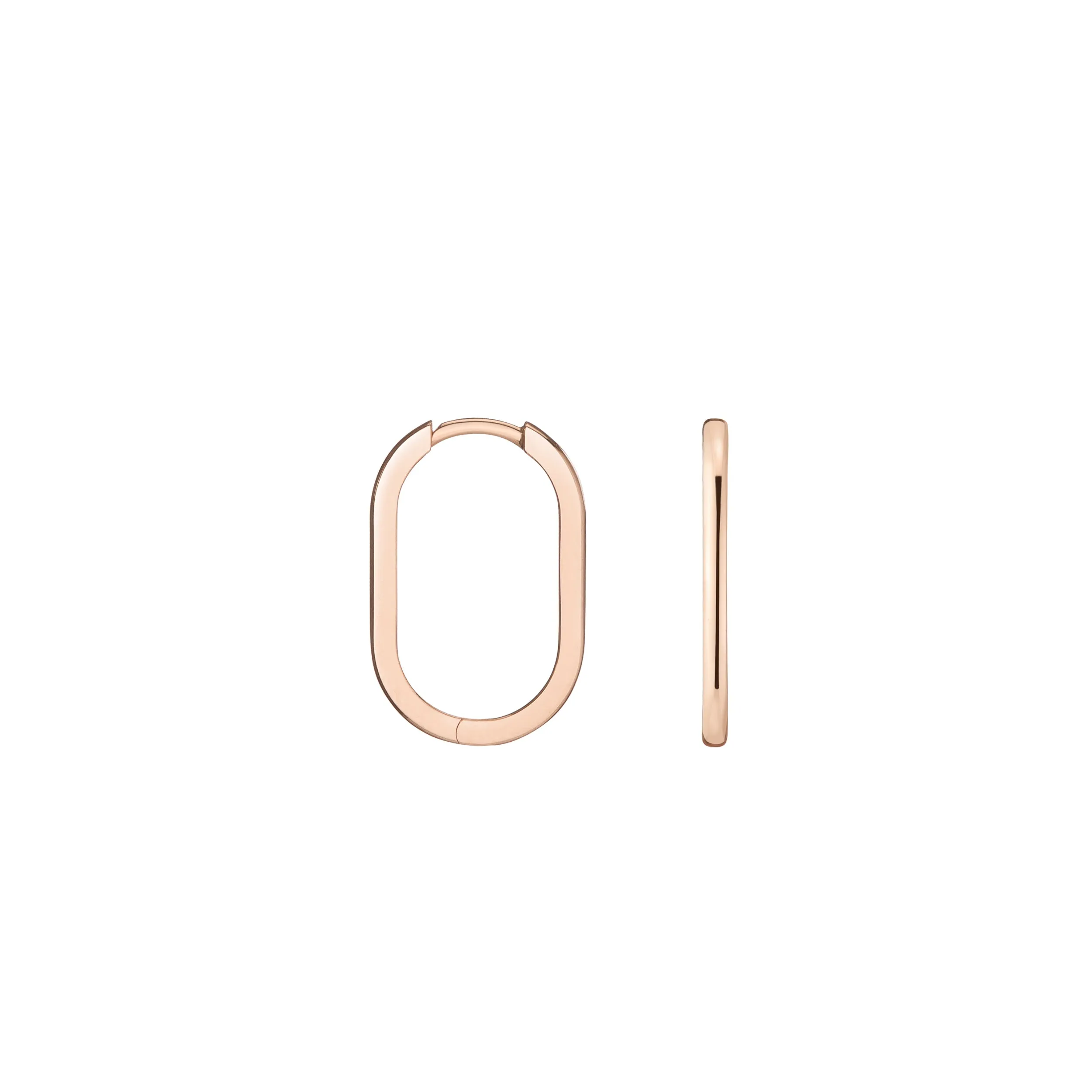 Elongated Oval Hoop Earrings