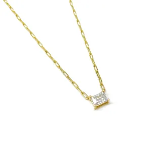 Emerald Cut Paperclip Necklace