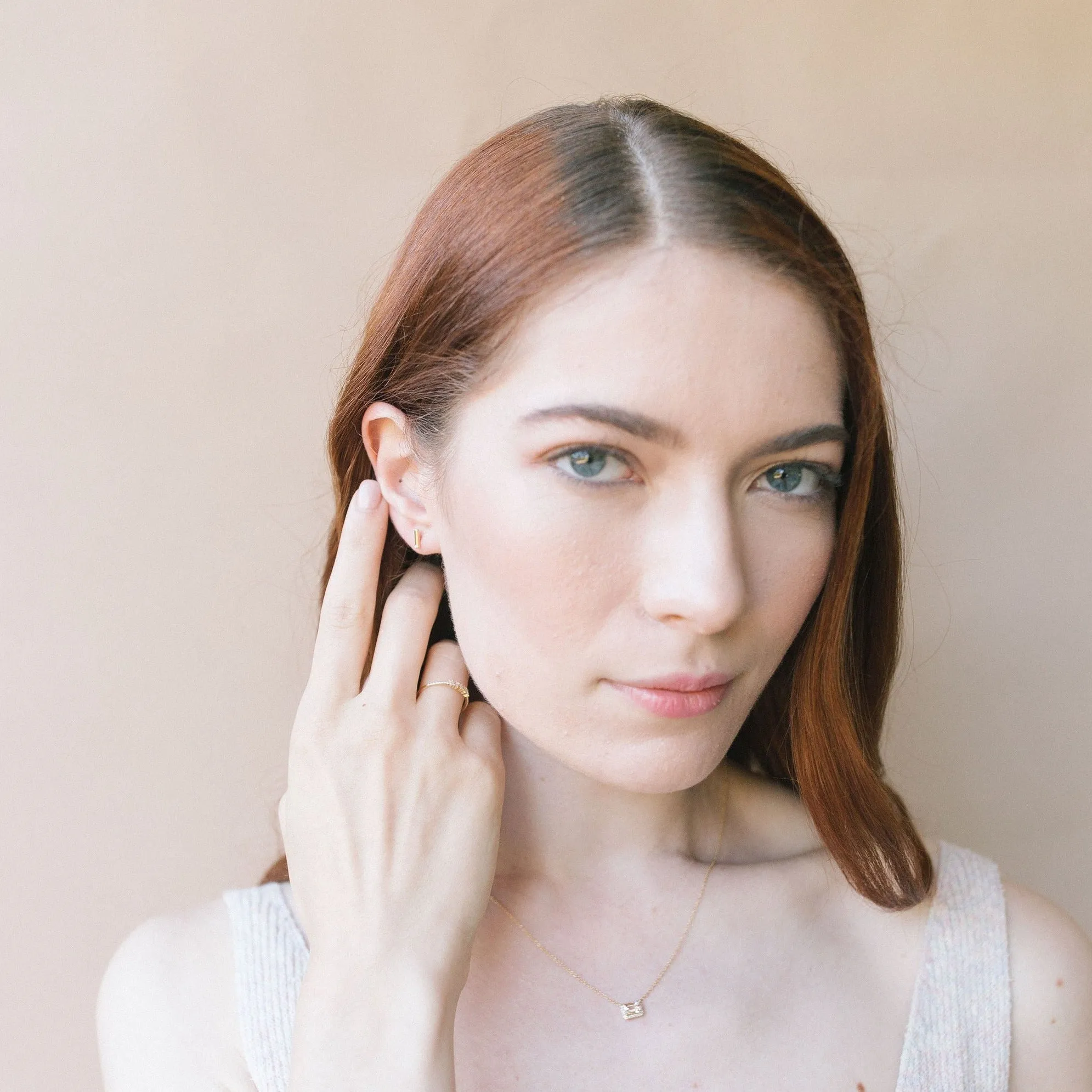 Emery Diamond Bar Earrings