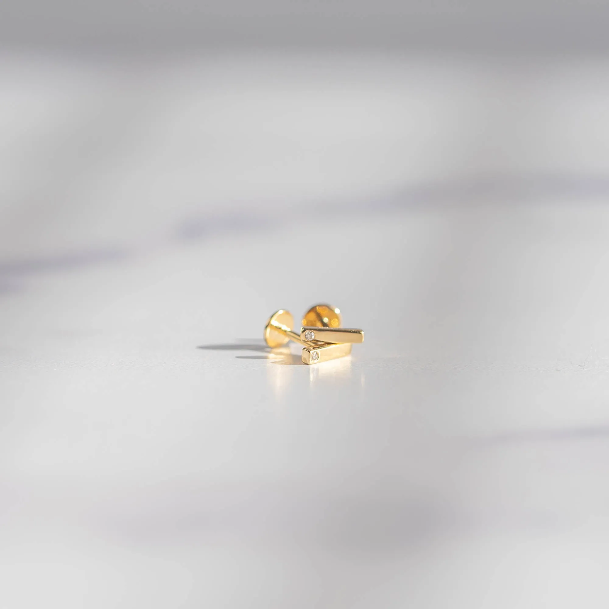 Emery Diamond Bar Earrings