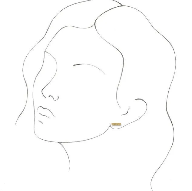 Engravable Bar Stud Earrings