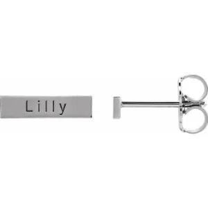 Engravable Bar Stud Earrings
