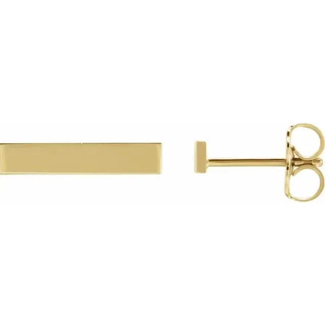 Engravable Bar Stud Earrings