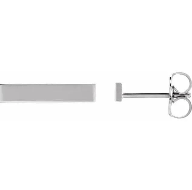 Engravable Bar Stud Earrings