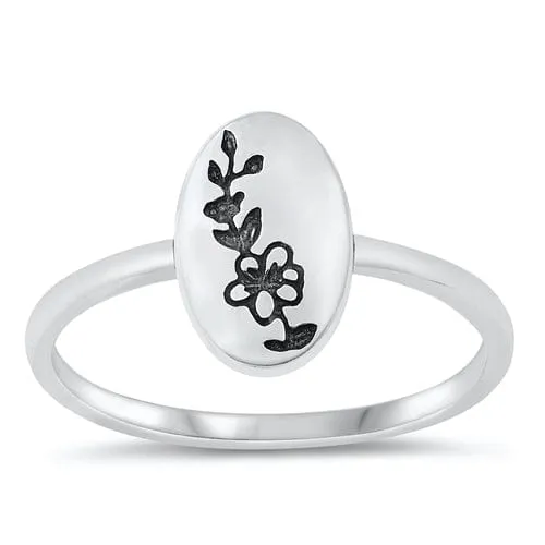 Etched Flower Ring