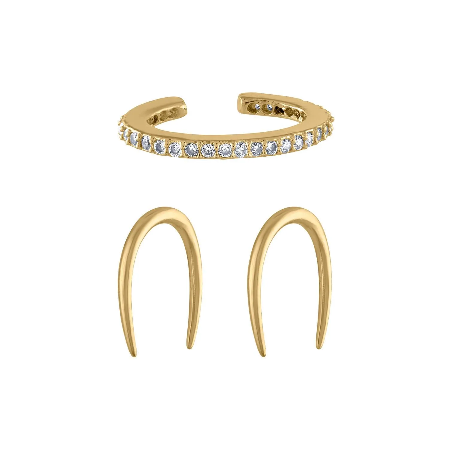 Eternity Ear Cuff and Whisper Open Hoop Earrings