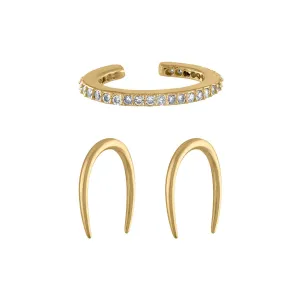 Eternity Ear Cuff and Whisper Open Hoop Earrings