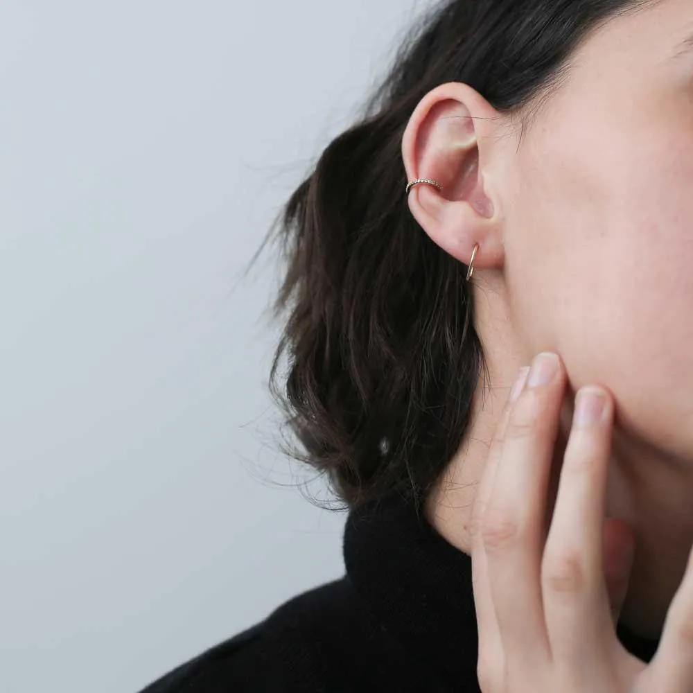 Eternity Ear Cuff and Whisper Open Hoop Earrings