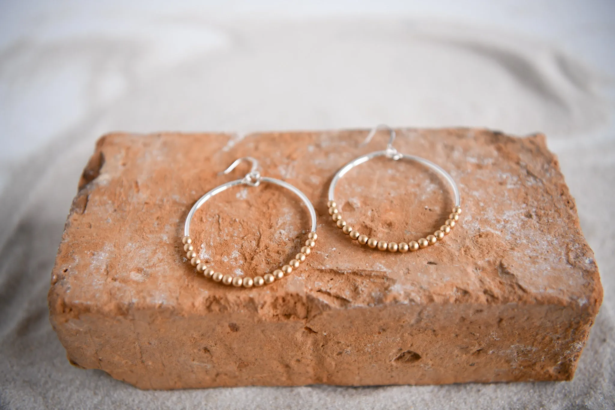 Far Out Sterling Silver and Gemstone Hoop Earrings