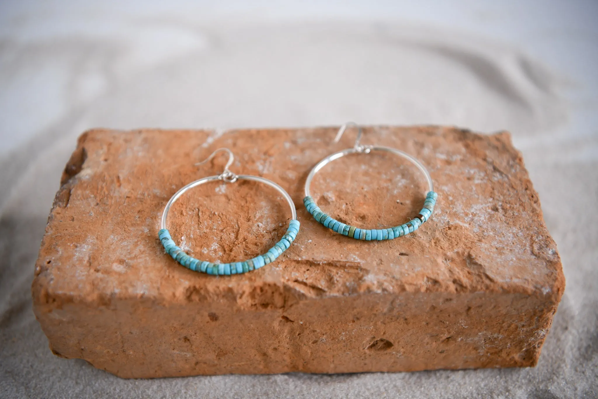 Far Out Sterling Silver and Gemstone Hoop Earrings