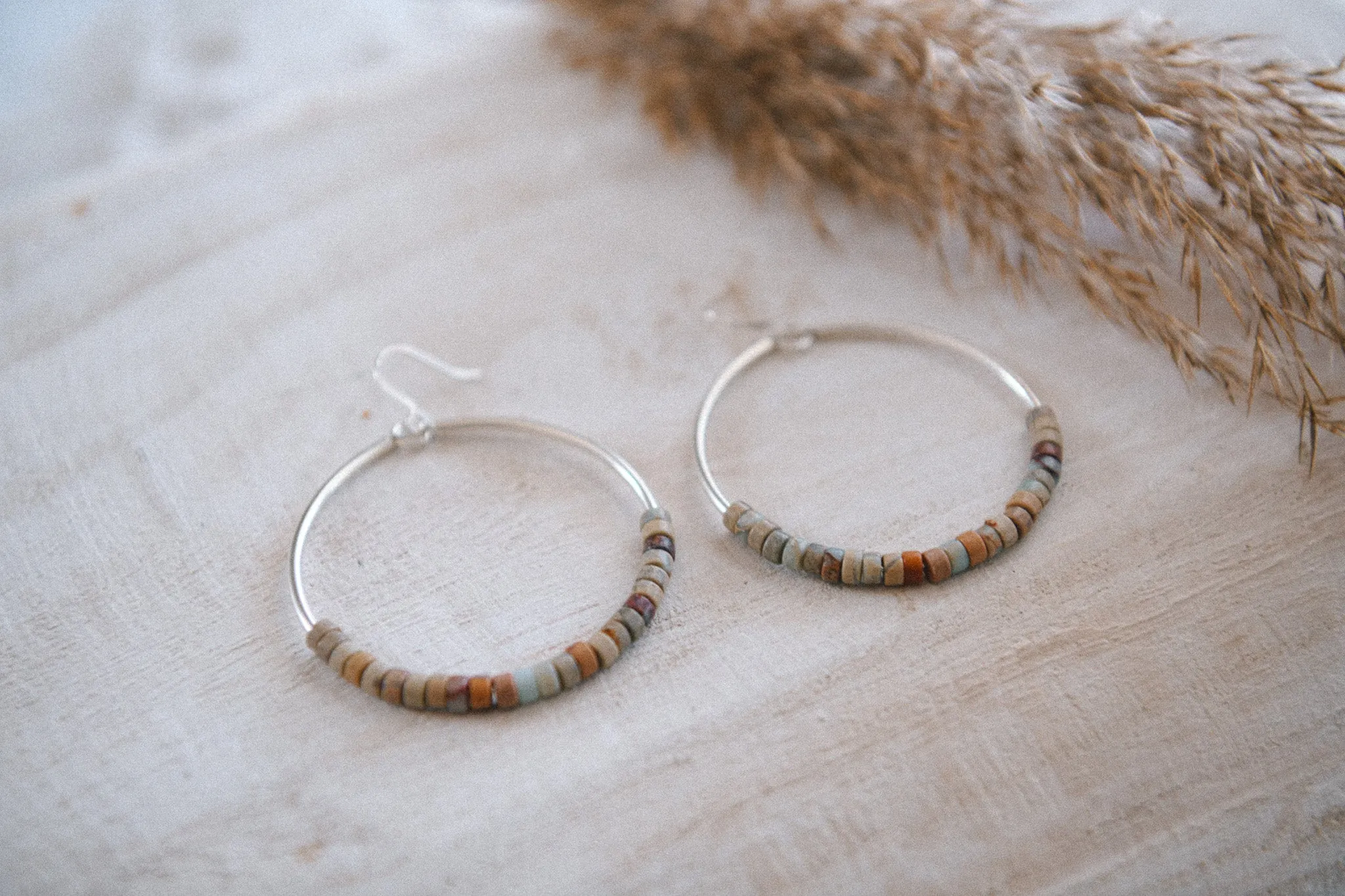 Far Out Sterling Silver and Gemstone Hoop Earrings