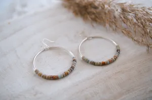 Far Out Sterling Silver and Gemstone Hoop Earrings
