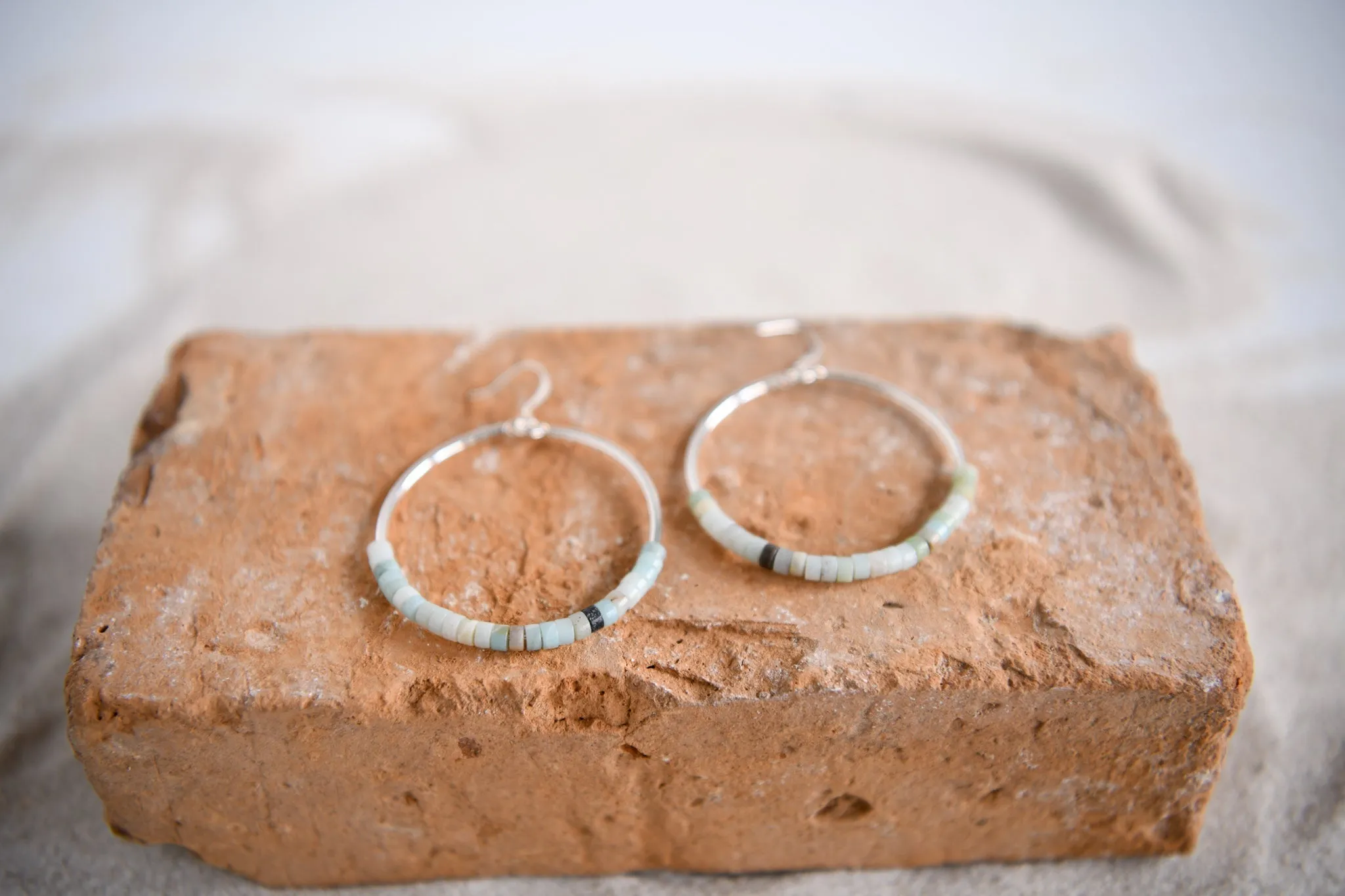 Far Out Sterling Silver and Gemstone Hoop Earrings