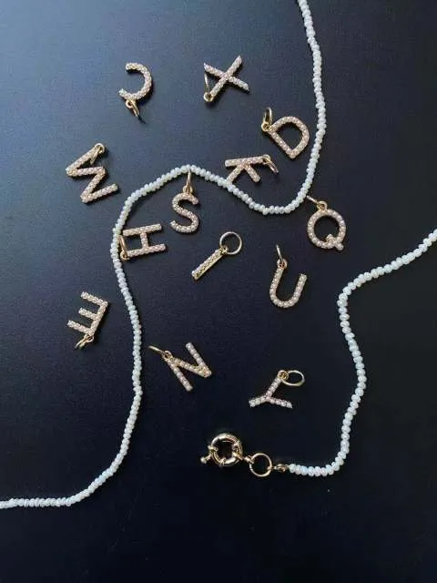 Fashion Letters Chain Freshwater Pearl Necklace For Women