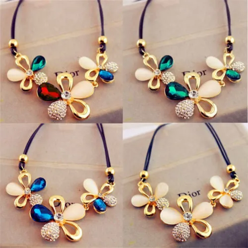 Fashion Western statement elegant Chain Newest Rinestones Cat Stone Pendant choker necklace jewelry