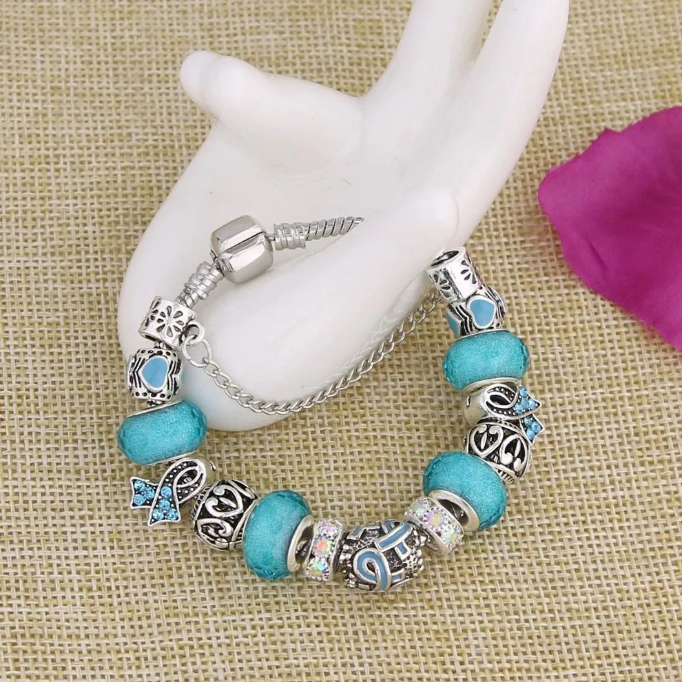 Filigree Crystal Pav'e Awareness Bracelet
