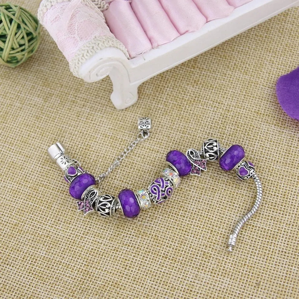 Filigree Crystal Pav'e Awareness Bracelet
