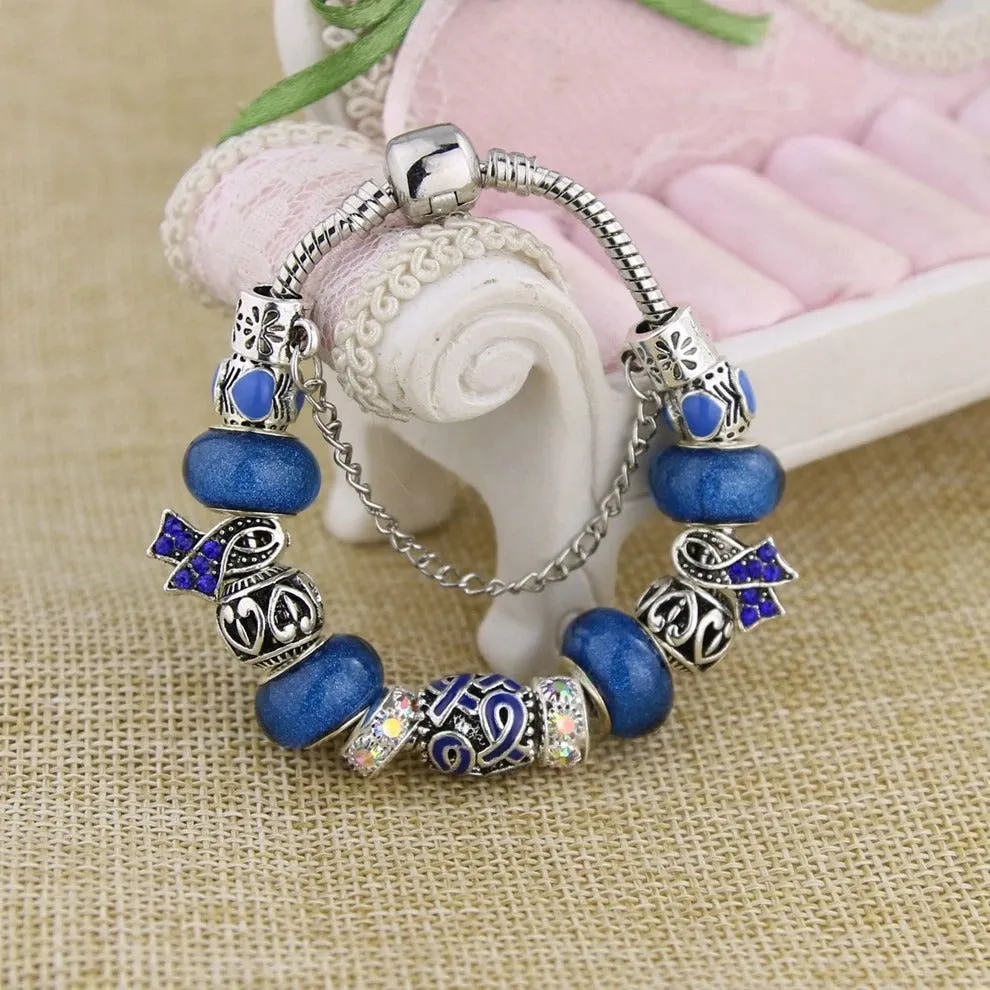 Filigree Crystal Pav'e Awareness Bracelet