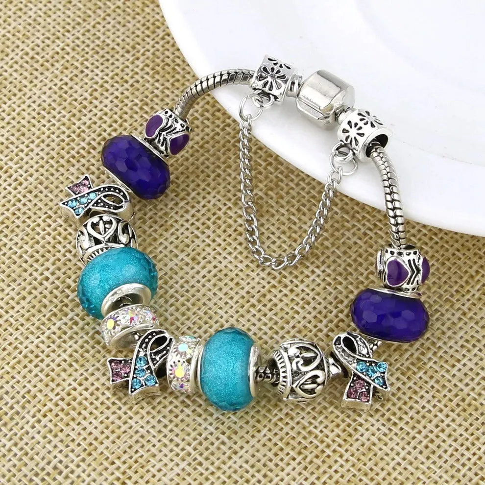 Filigree Crystal Pav'e Awareness Bracelet