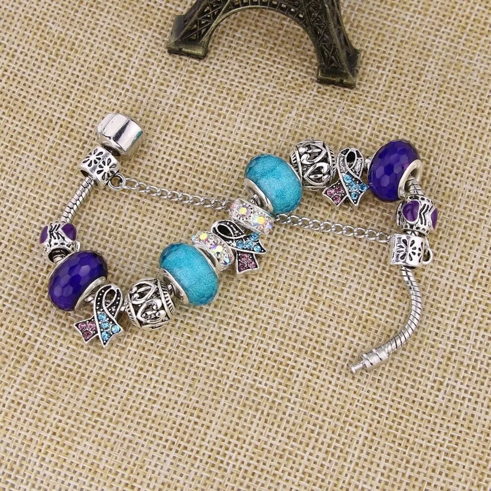 Filigree Crystal Pav'e Awareness Bracelet