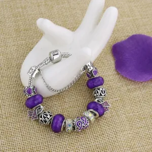 Filigree Crystal Pav'e Awareness Bracelet