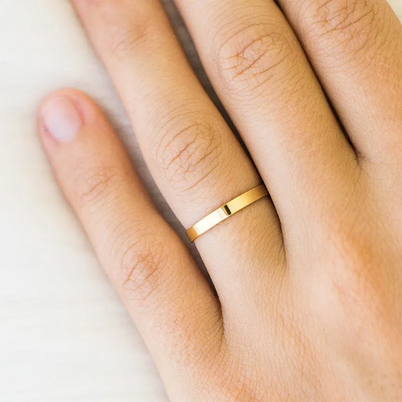 Flat Band for Women Minimalist Ring Basic Silver Collection