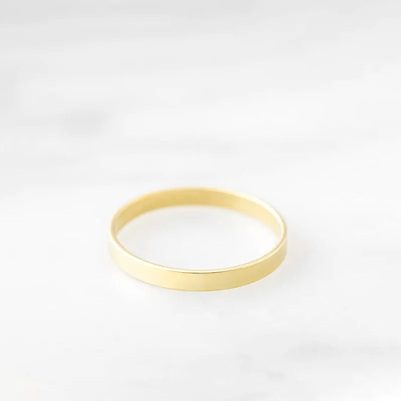 Flat Band for Women Minimalist Ring Basic Silver Collection