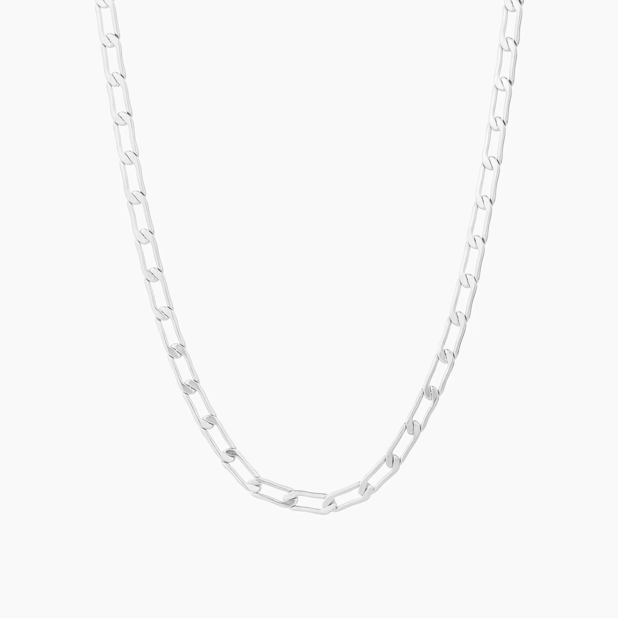 Flat Curb-Link Charm Necklace