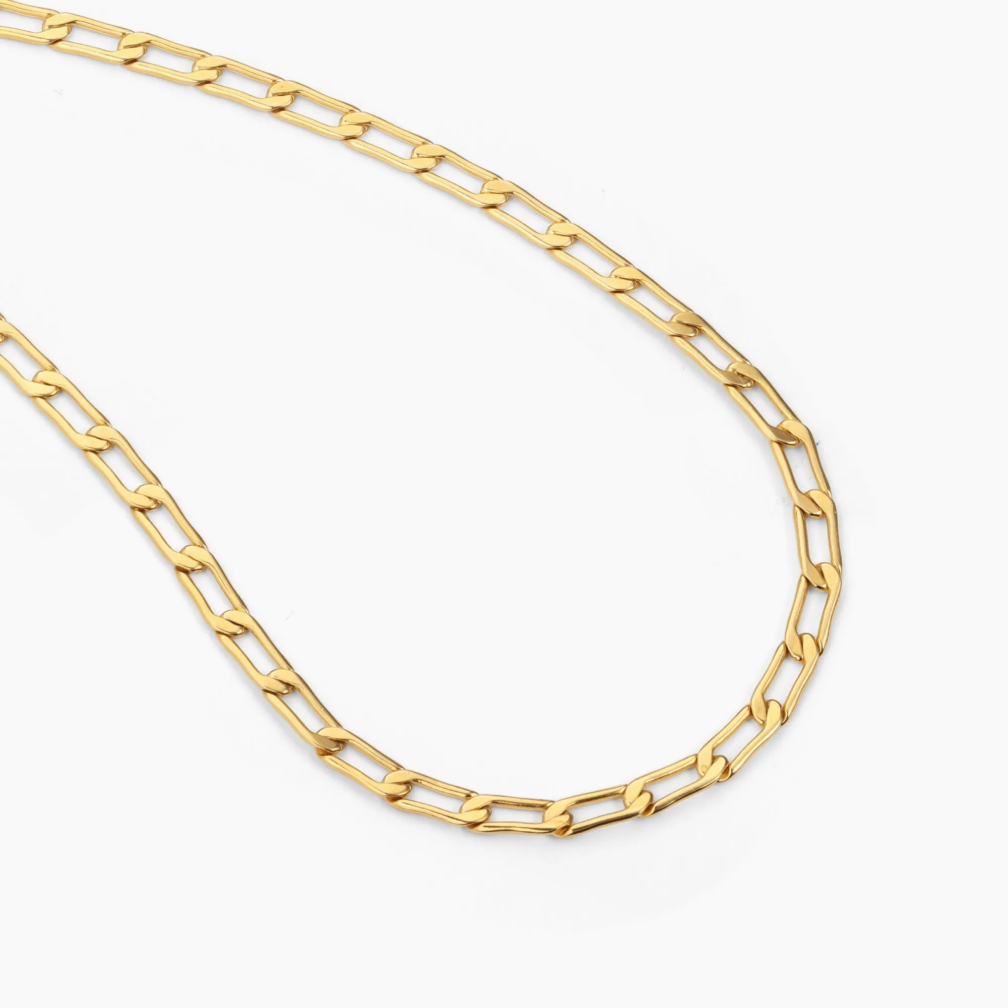 Flat Curb-Link Charm Necklace