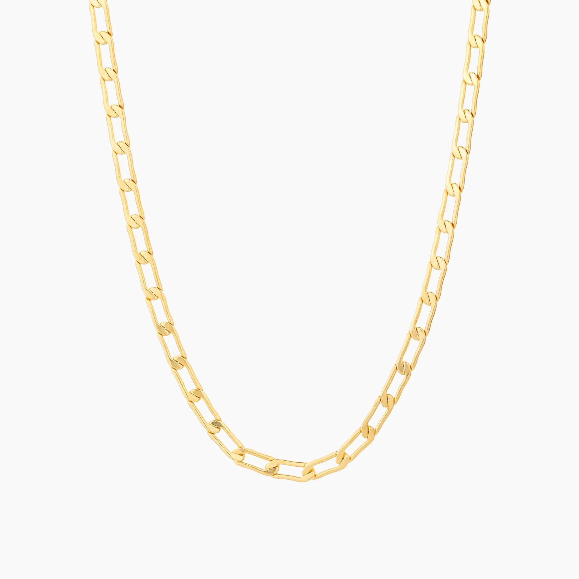 Flat Curb-Link Charm Necklace