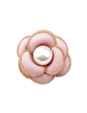 Fleur de Camélia Chain Pearl Flower Brooch